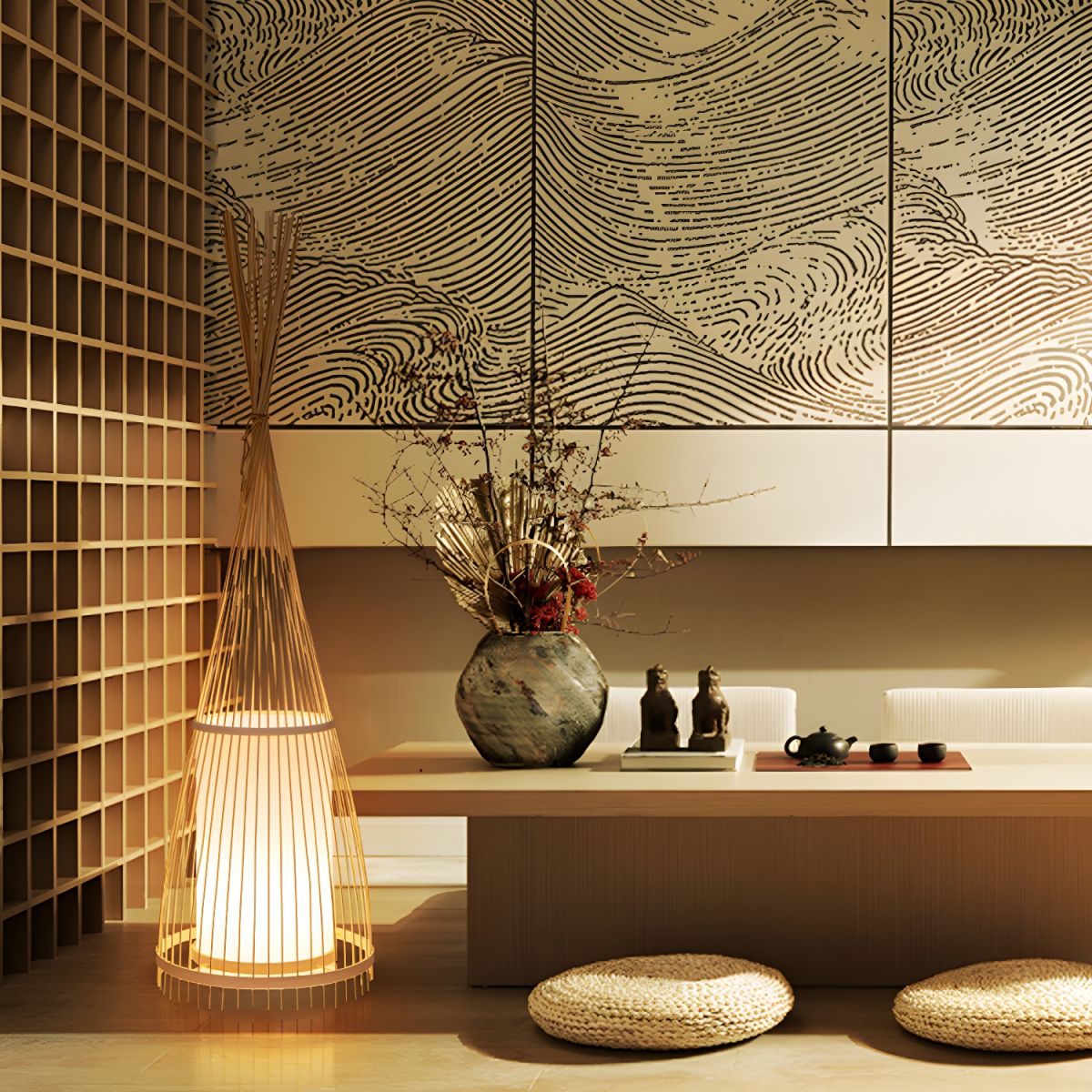 Bamboo Shade Floor Lamp for Soft Ambient Lighting | Norvelle