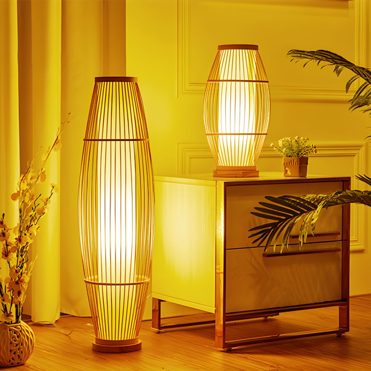 Bamboo Shade Floor Lamp for Soft Ambient Lighting | Norvelle