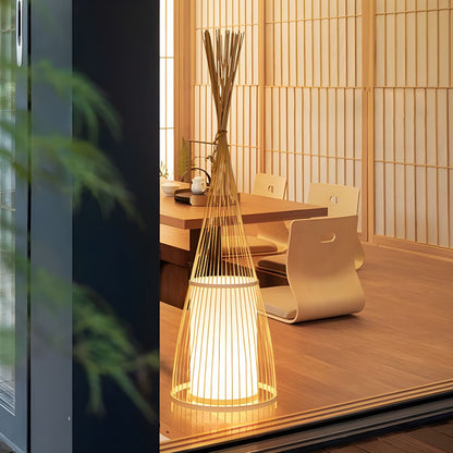 Bamboo Shade Floor Lamp for Soft Ambient Lighting | Norvelle