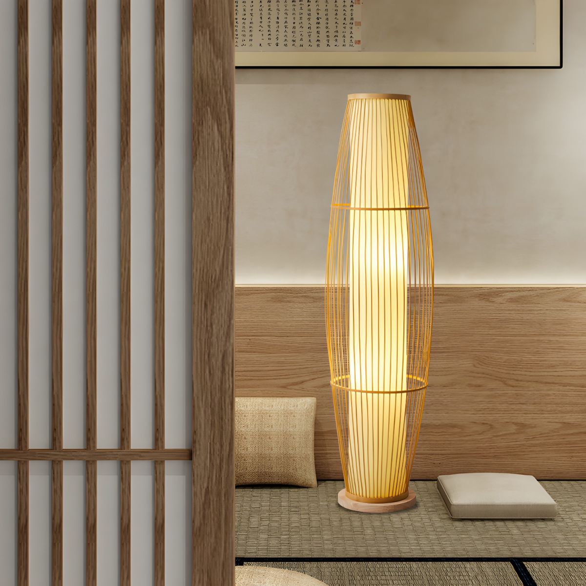 Bamboo Shade Floor Lamp for Soft Ambient Lighting | Norvelle