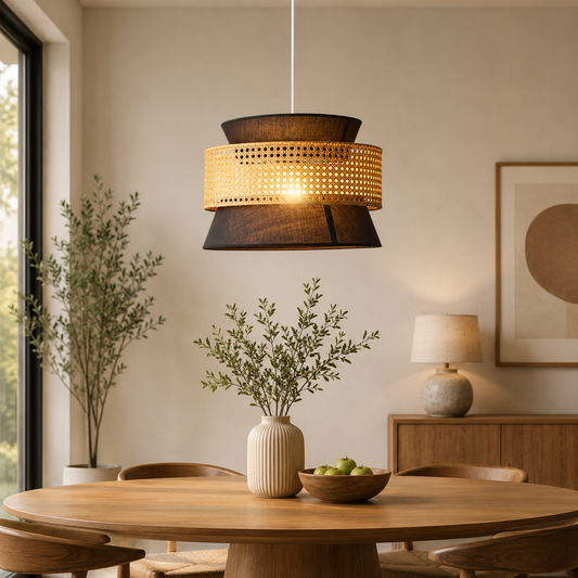 Bamboo Shade Oriental Pendant Light Hanging Design | Varello