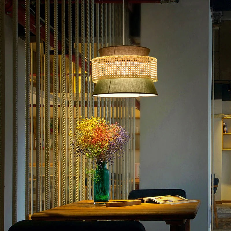 Bamboo Shade Oriental Pendant Light Hanging Design | Varello