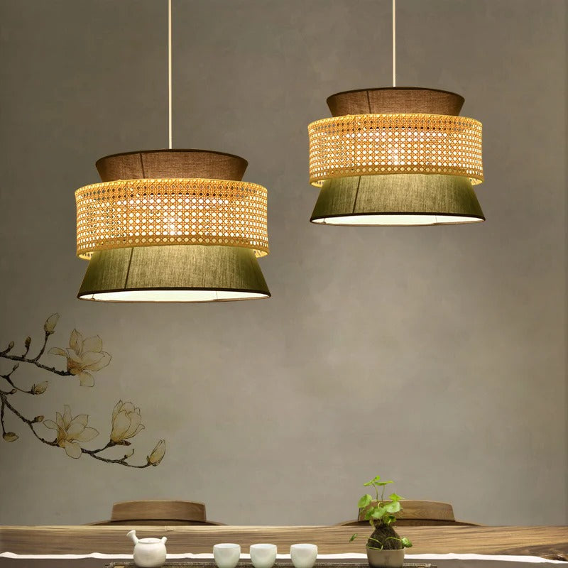 Bamboo Shade Oriental Pendant Light Hanging Design | Varello