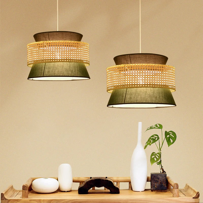 Bamboo Shade Oriental Pendant Light Hanging Design | Varello