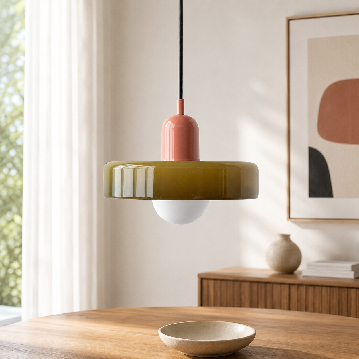 Bauhaus Coloured Glass Pendant Light Modern Design | Evarlo