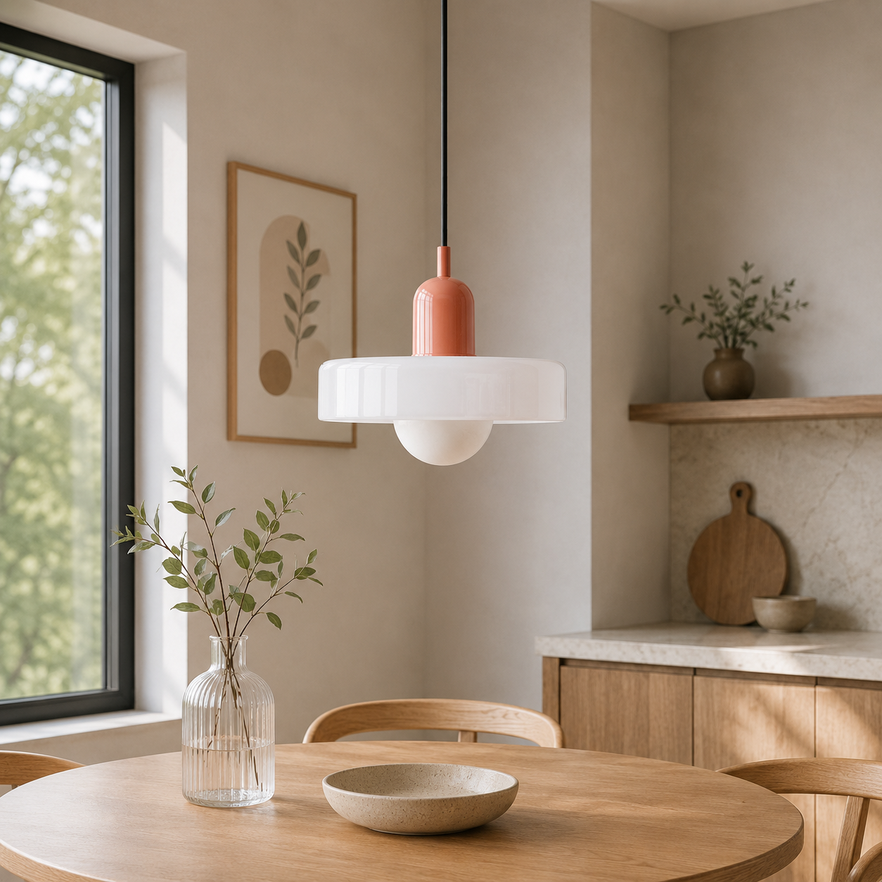 Bauhaus Coloured Glass Pendant Light Modern Design | Evarlo