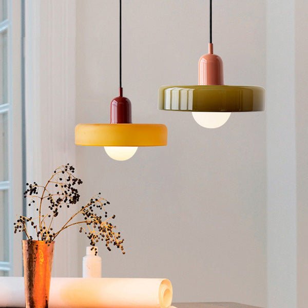 Bauhaus Coloured Glass Pendant Light Modern Design | Evarlo