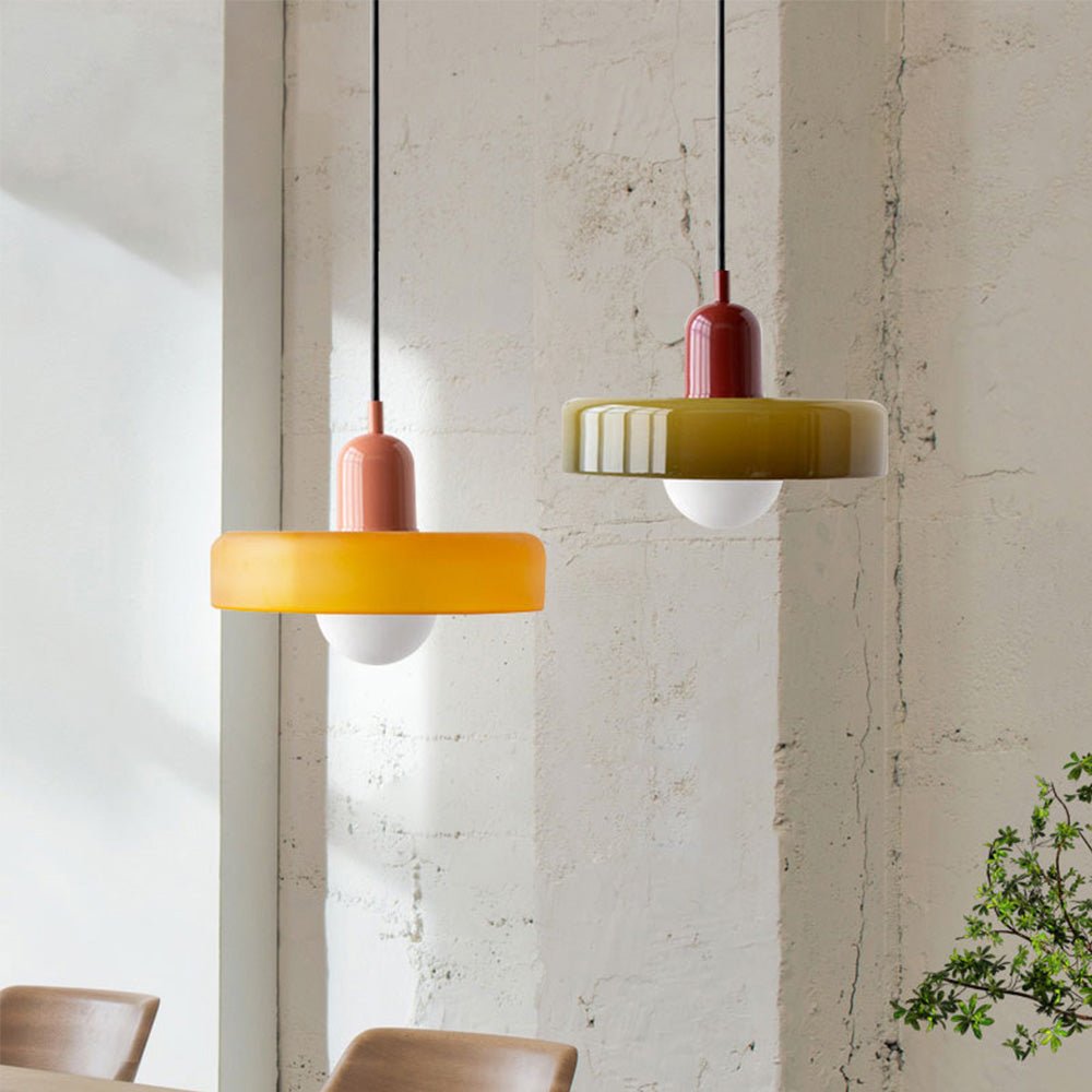 Bauhaus Coloured Glass Pendant Light Modern Design | Evarlo