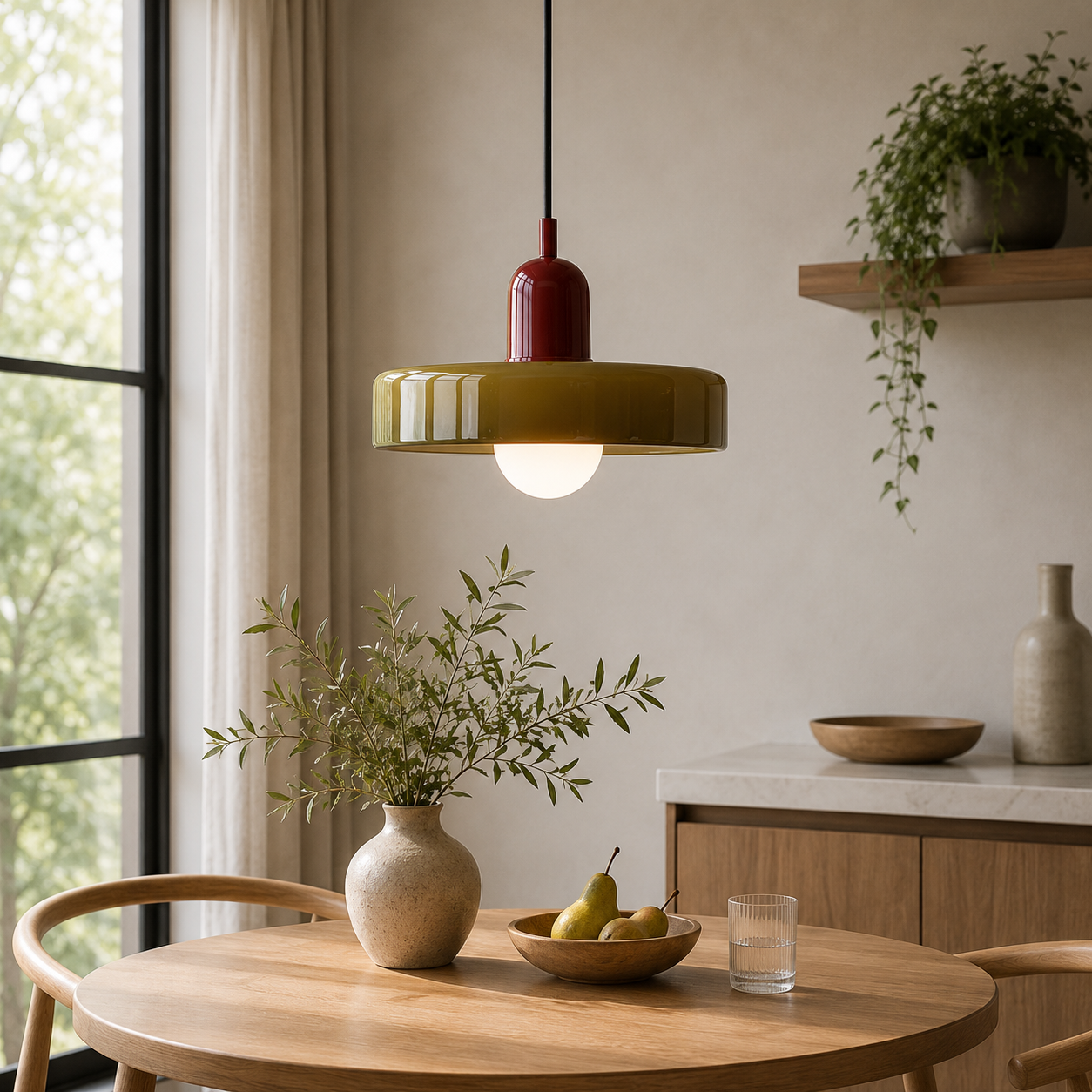 Bauhaus Coloured Glass Pendant Light Modern Design | Evarlo