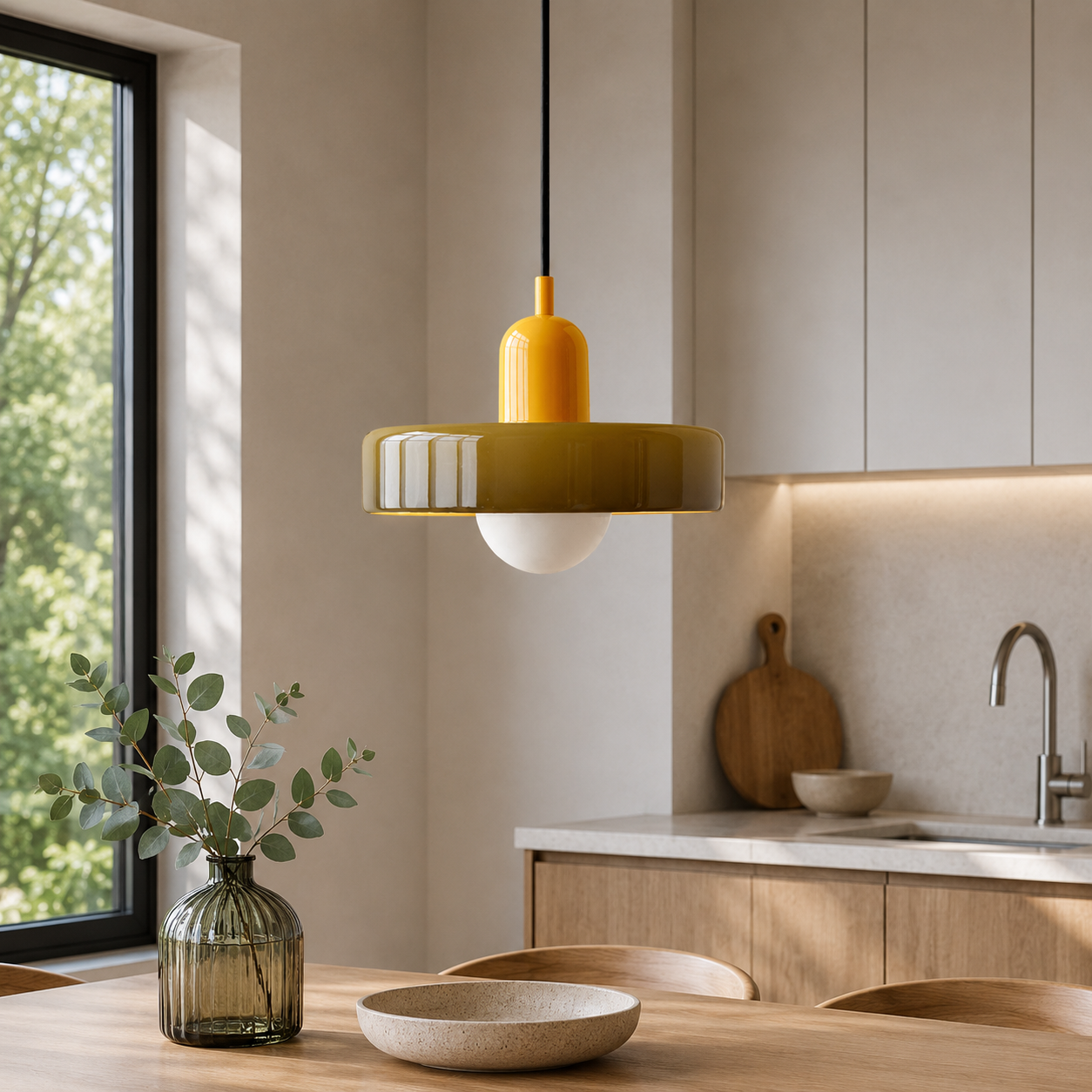 Bauhaus Coloured Glass Pendant Light Modern Design | Evarlo