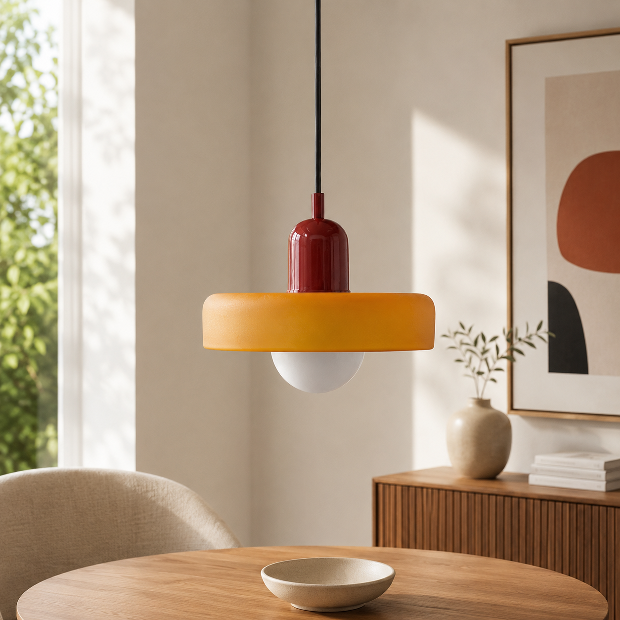 Bauhaus Coloured Glass Pendant Light Modern Design | Evarlo