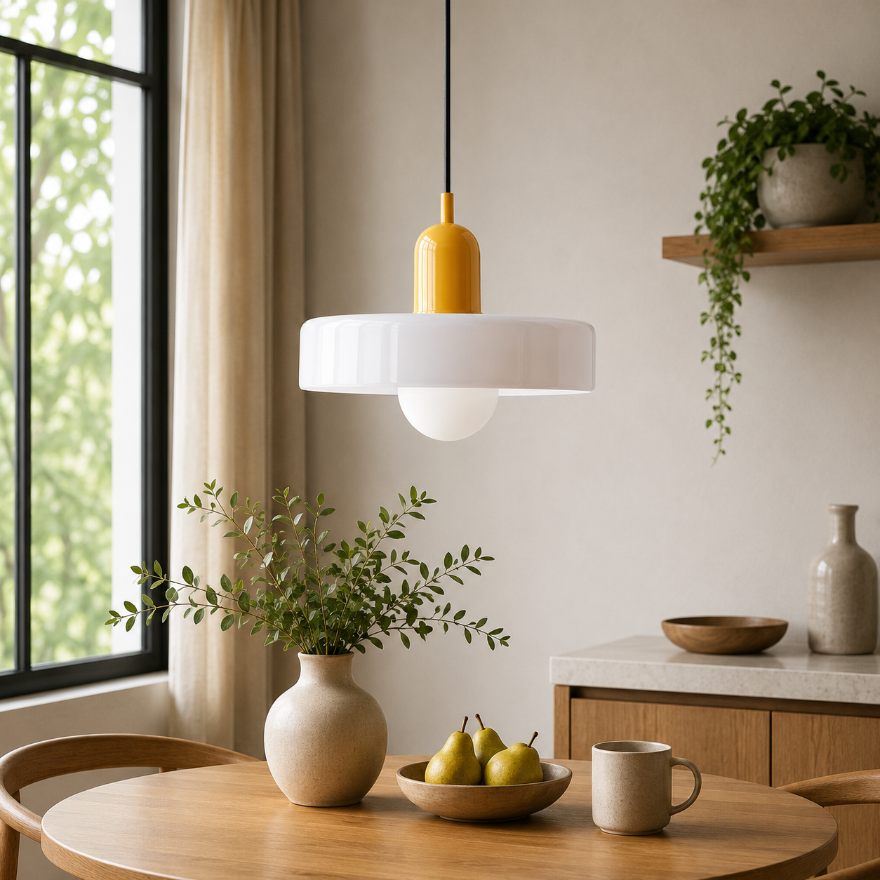 Bauhaus Coloured Glass Pendant Light Modern Design | Evarlo