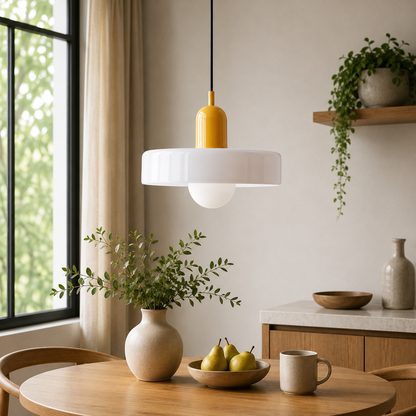 Bauhaus Coloured Glass Pendant Light Modern Design | Evarlo