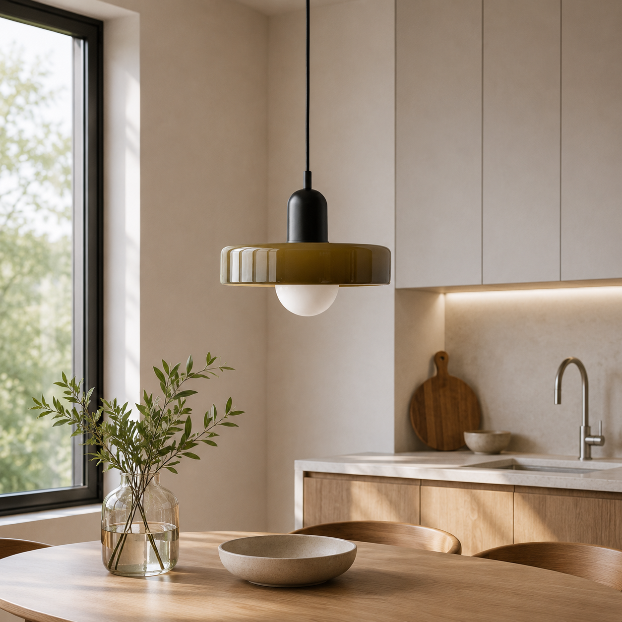 Bauhaus Coloured Glass Pendant Light Modern Design | Evarlo
