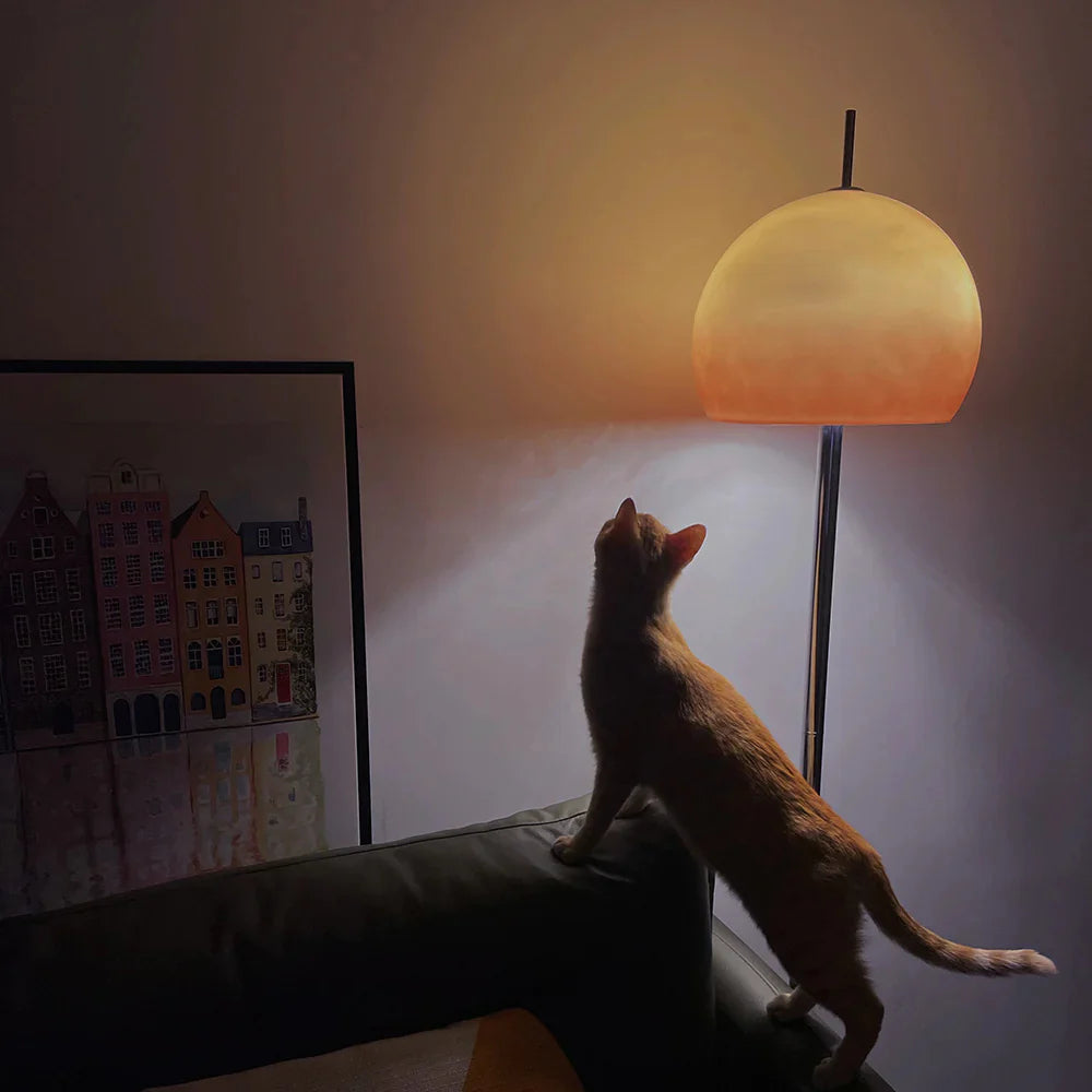 Bauhaus Glass Shade Floor Lamp for Living Spaces | Benrix