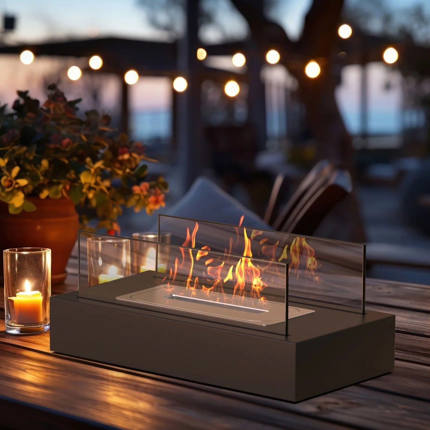 Bio Ethanol Table Fireplace Modern Freestanding Design | Zanvora