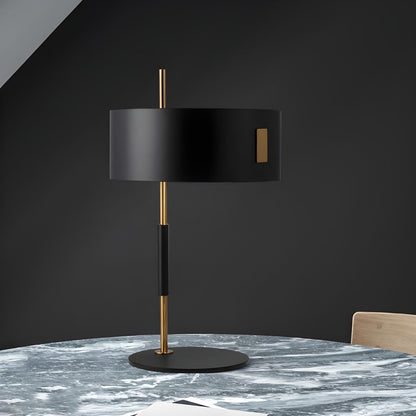Black Shade Table Lamp Minimalist Metal Design | Vornexa