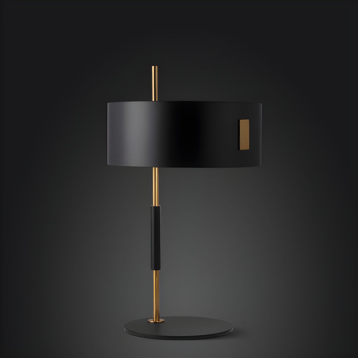 Black Shade Table Lamp Minimalist Metal Design | Vornexa
