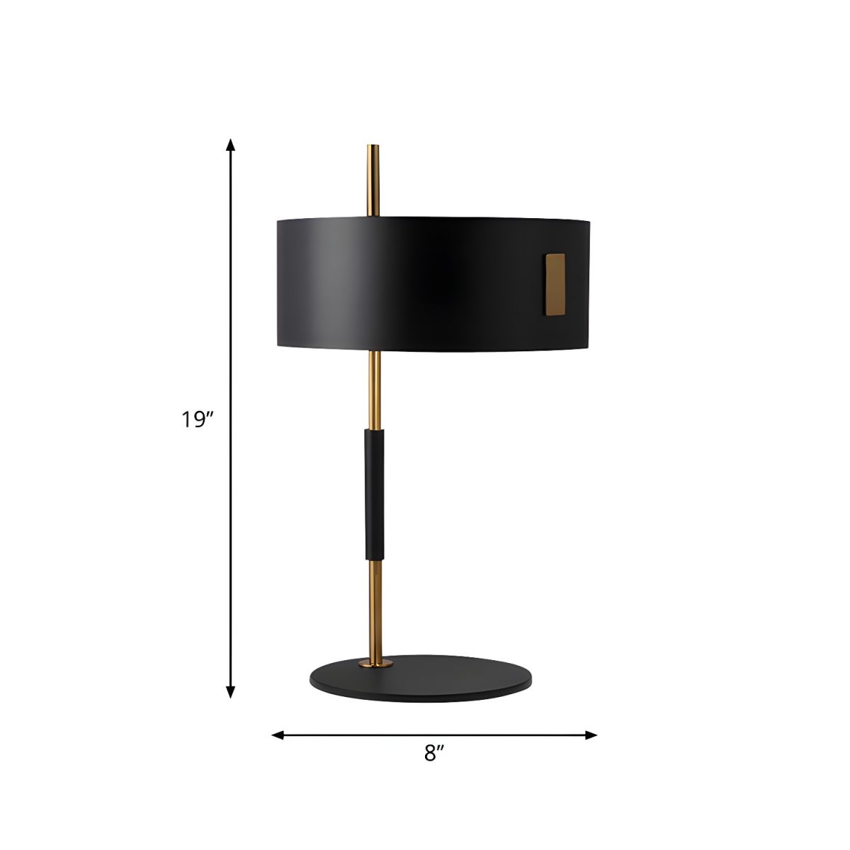 Black Shade Table Lamp Minimalist Metal Design | Vornexa