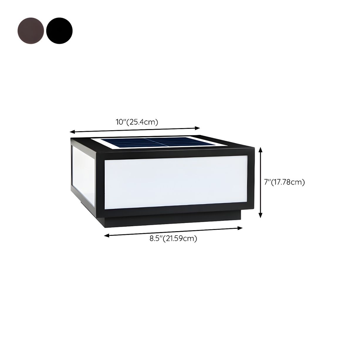 Black Solar LED Outdoor Pillar Light Acrylic Shade | Xarqen