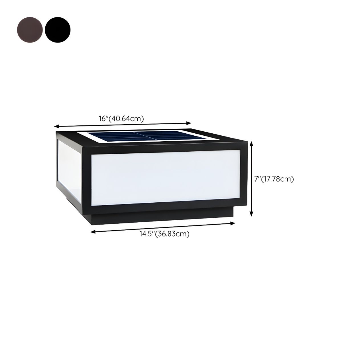Black Solar LED Outdoor Pillar Light Acrylic Shade | Xarqen