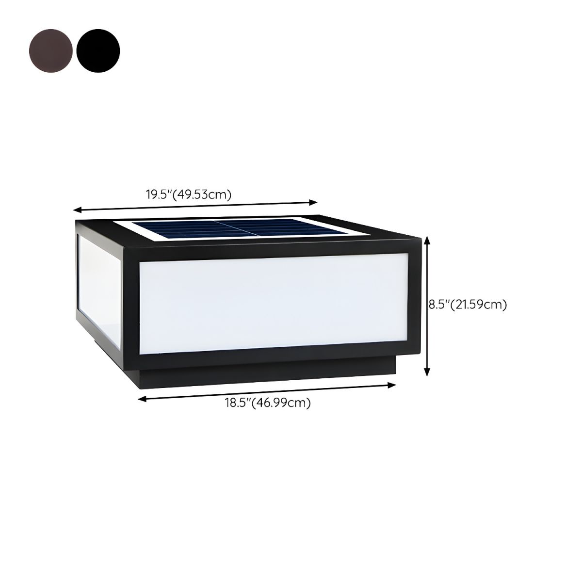 Black Solar LED Outdoor Pillar Light Acrylic Shade | Xarqen