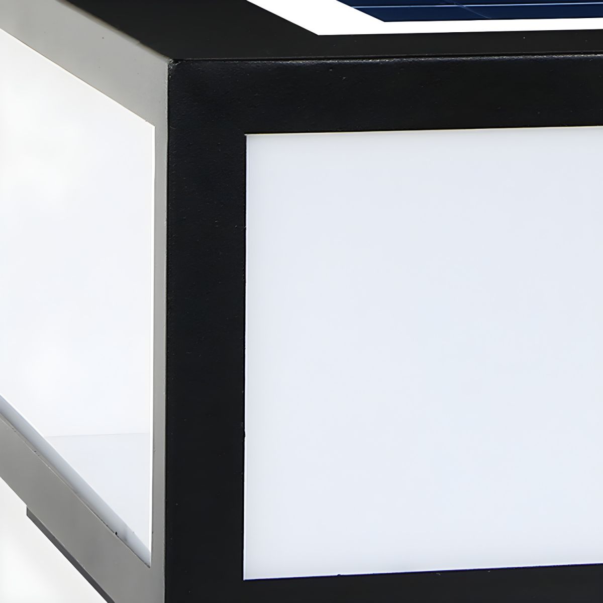 Black Solar LED Outdoor Pillar Light Acrylic Shade | Xarqen