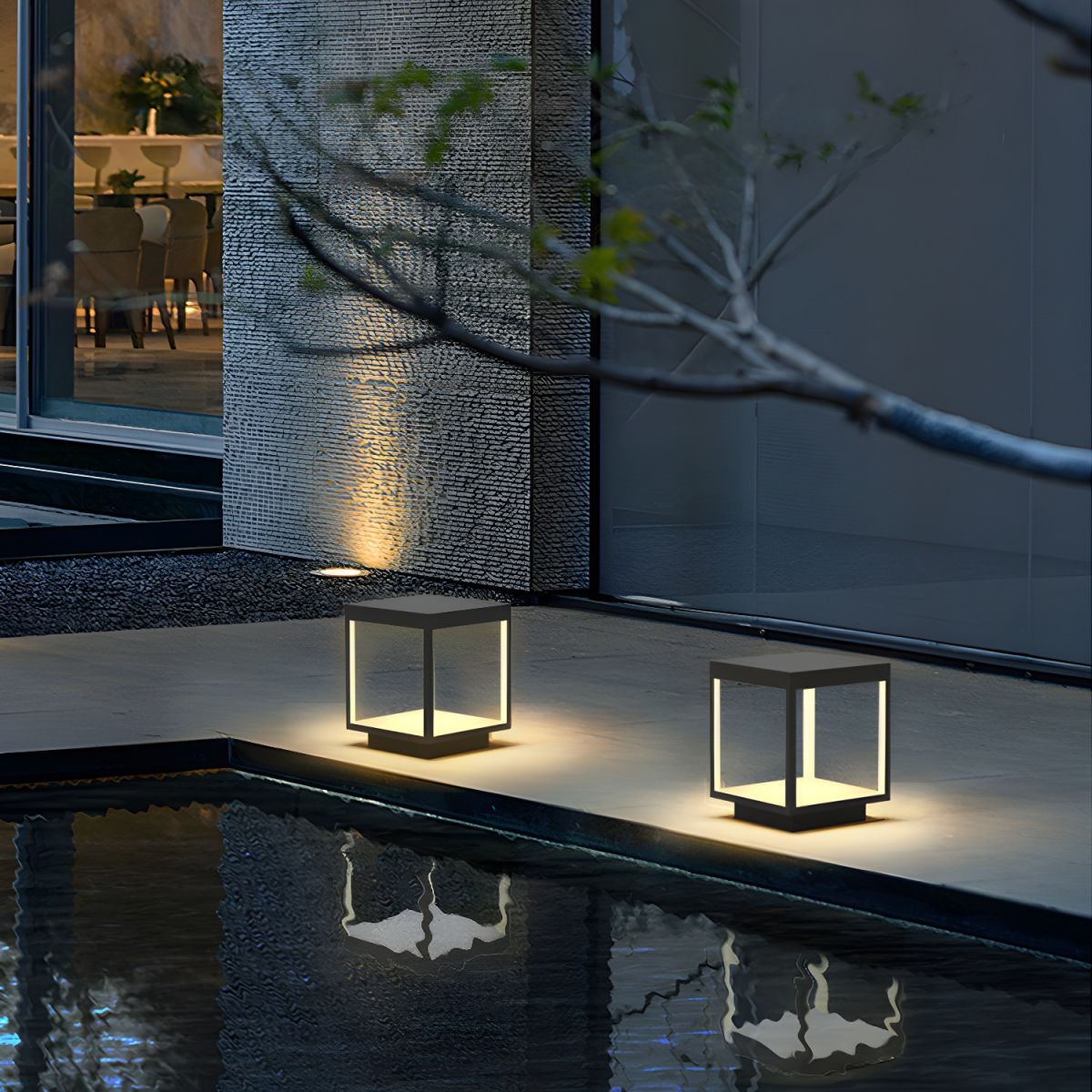Black Waterproof Metal Pillar Garden Light | Yardlux