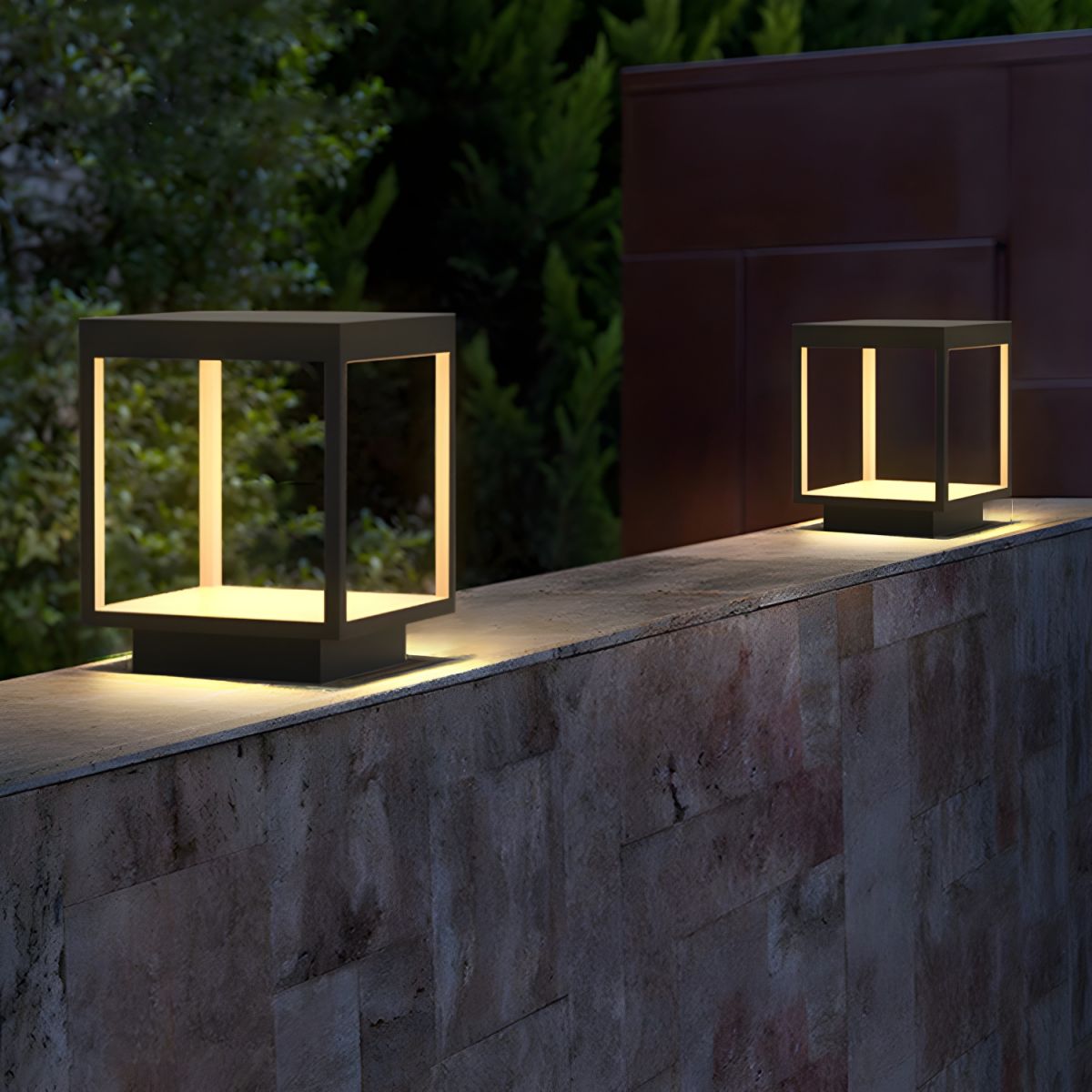 Black Waterproof Metal Pillar Garden Light | Yardlux
