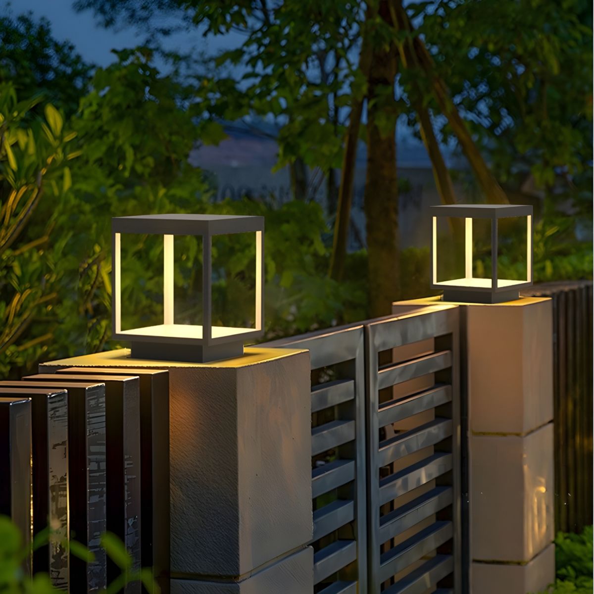 Black Waterproof Metal Pillar Garden Light | Yardlux