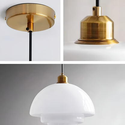 Brass Glass Pendant Light With Elegant Art Deco Form | Novaire