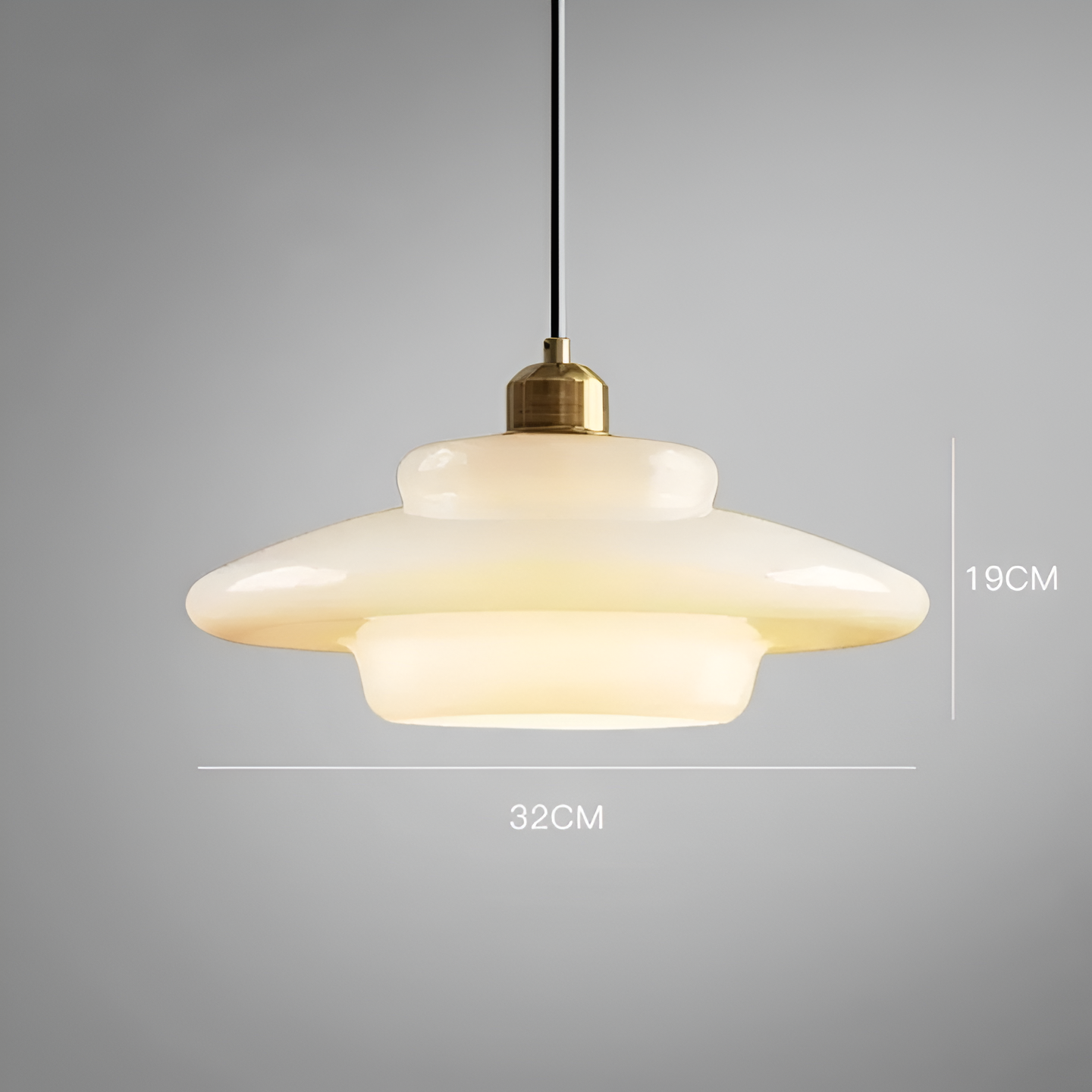Brass Glass Pendant Light With Elegant Art Deco Form | Novaire