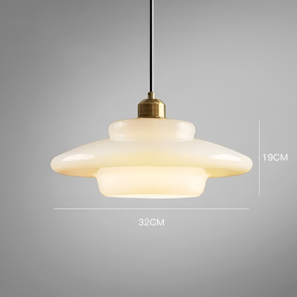 Brass Glass Pendant Light With Elegant Art Deco Form | Novaire