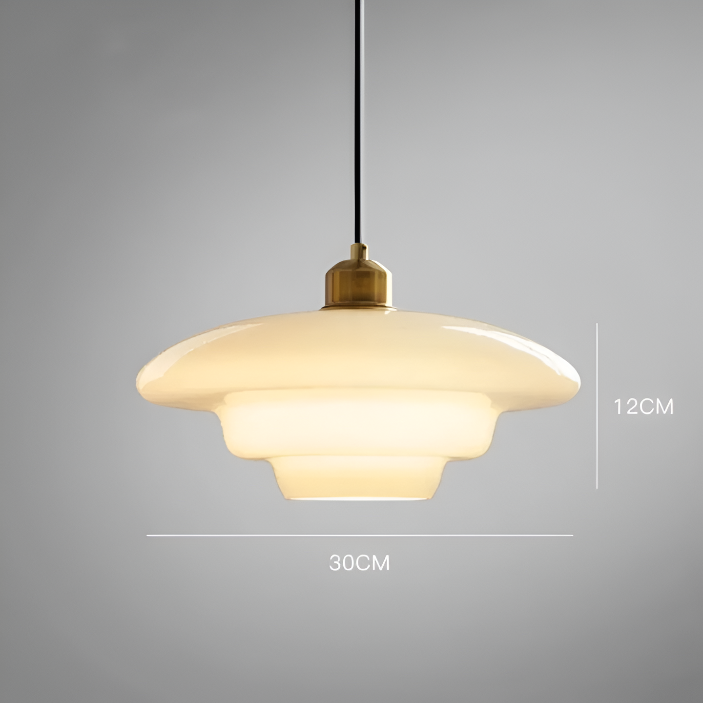 Brass Glass Pendant Light With Elegant Art Deco Form | Novaire