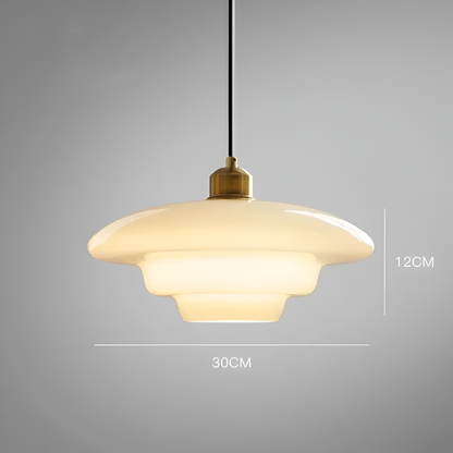 Brass Glass Pendant Light With Elegant Art Deco Form | Novaire