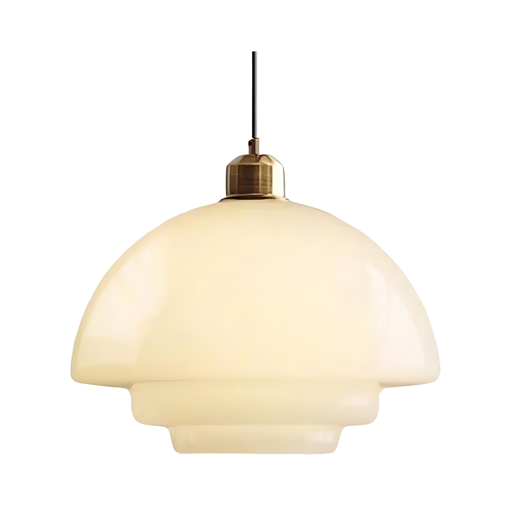 Brass Glass Pendant Light With Elegant Art Deco Form | Novaire