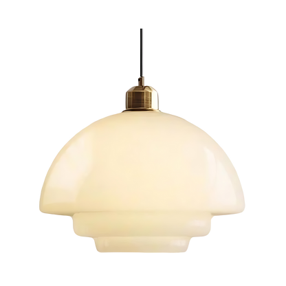 Brass Glass Pendant Light With Elegant Art Deco Form | Novaire