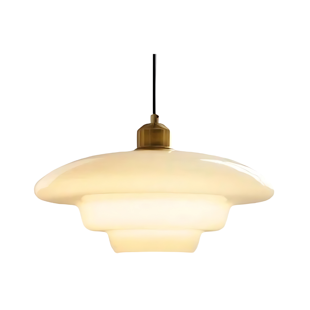 Brass Glass Pendant Light With Elegant Art Deco Form | Novaire