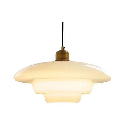 Brass Glass Pendant Light With Elegant Art Deco Form | Novaire