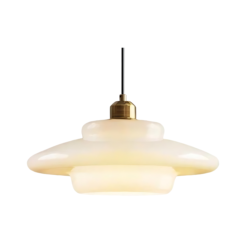 Brass Glass Pendant Light With Elegant Art Deco Form | Novaire