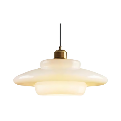 Brass Glass Pendant Light With Elegant Art Deco Form | Novaire