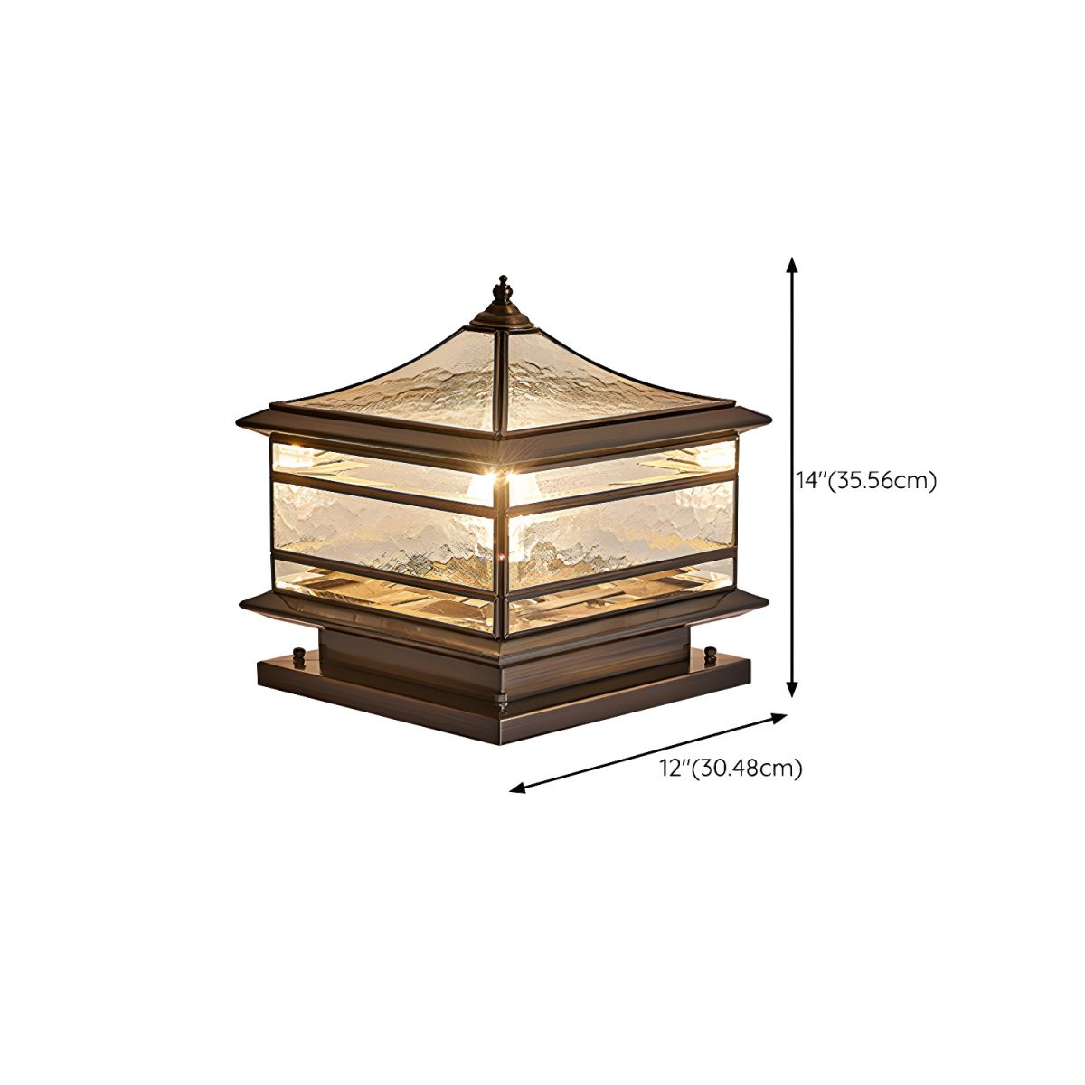 Brass Square Outdoor Wall Light with Glass Shade | Yelqis