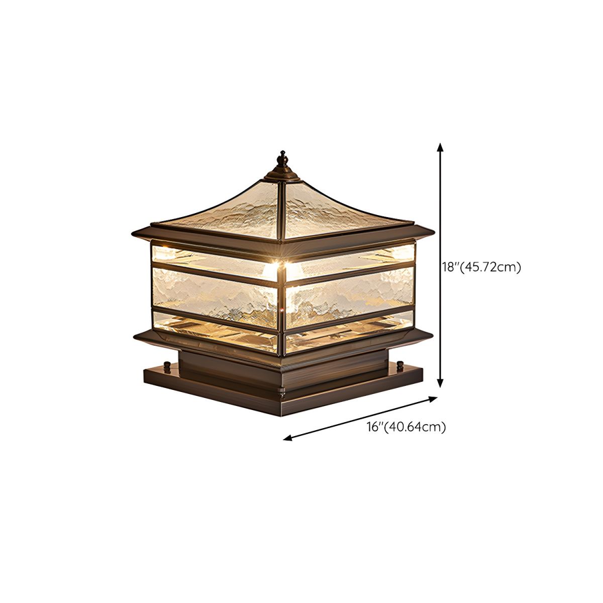 Brass Square Outdoor Wall Light with Glass Shade | Yelqis