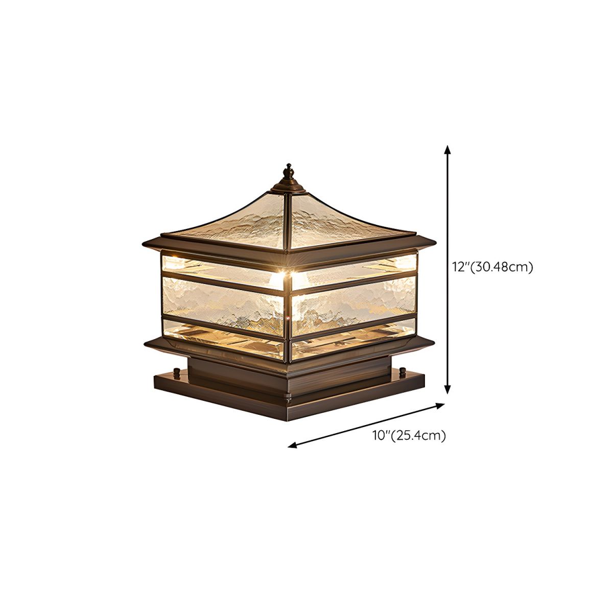 Brass Square Outdoor Wall Light with Glass Shade | Yelqis