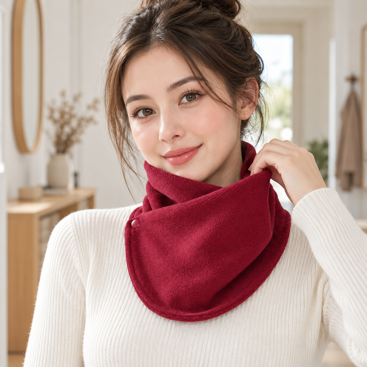 Button Closure Winter Neck Warmer