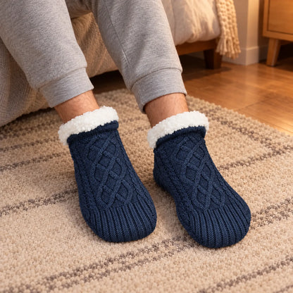 Cable Knit Ankle Slipper Socks