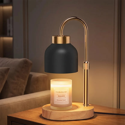 Candle Warmer Lamp Adjustable Height Black Gold