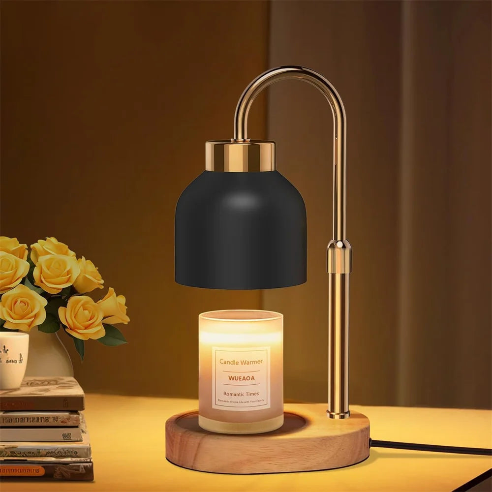 Candle Warmer Lamp Adjustable Height Black Gold