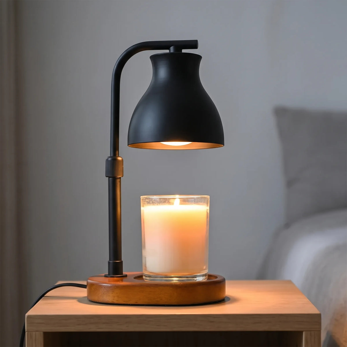 Candle Warmer Lamp Dimmable Black Metal Shade