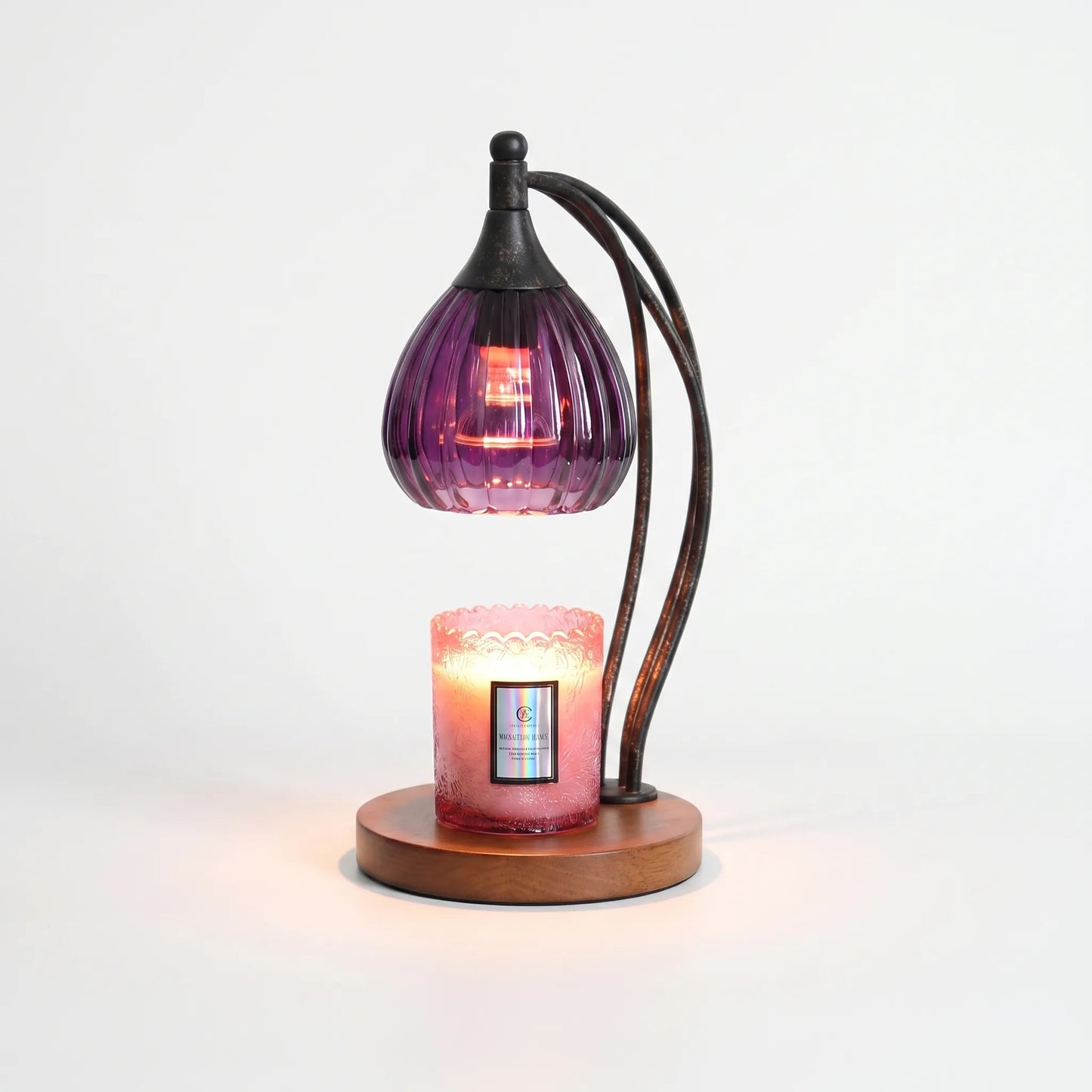Candle Warmer Lamp with Decorative Glass Shade
